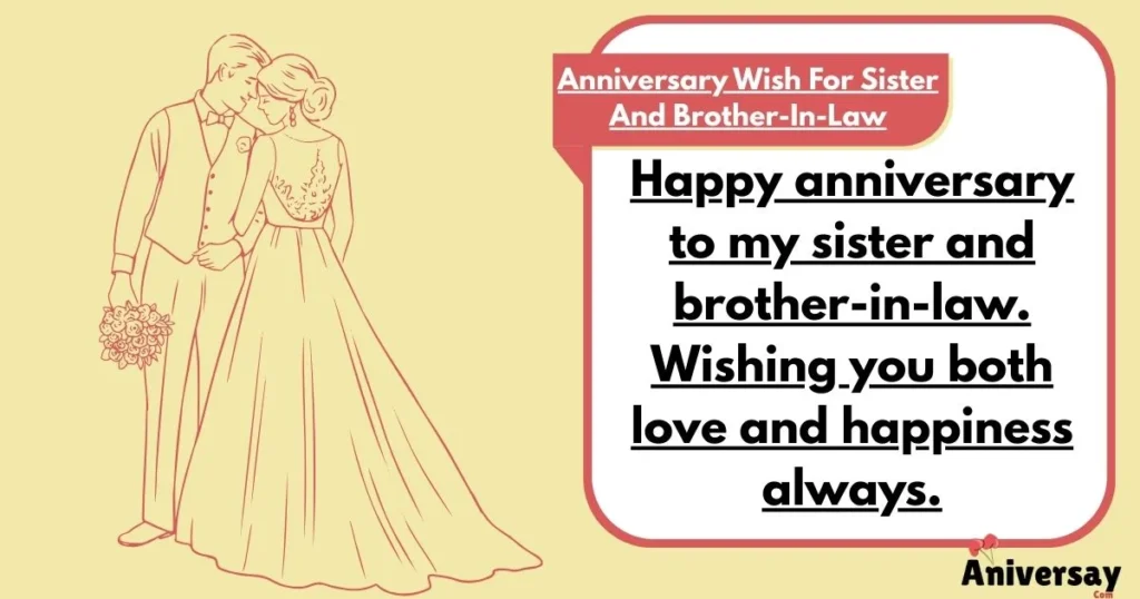 Anniversary Wish For Sister And Brother In Law