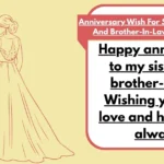 Anniversary Wish For Sister And Brother In Law