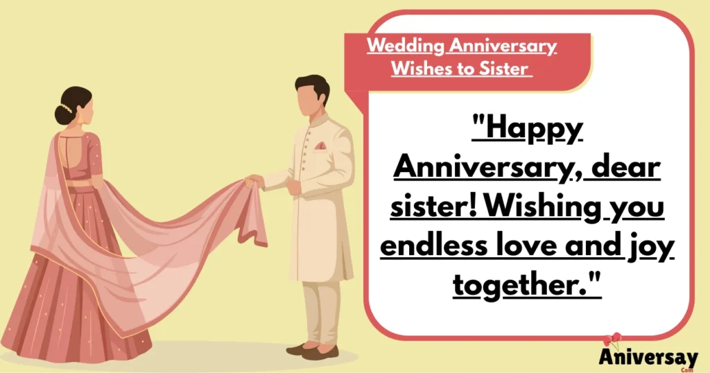 Wedding Anniversary Wishes To Sister