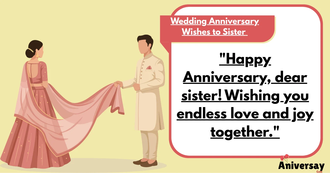 Wedding Anniversary Wishes To Sister