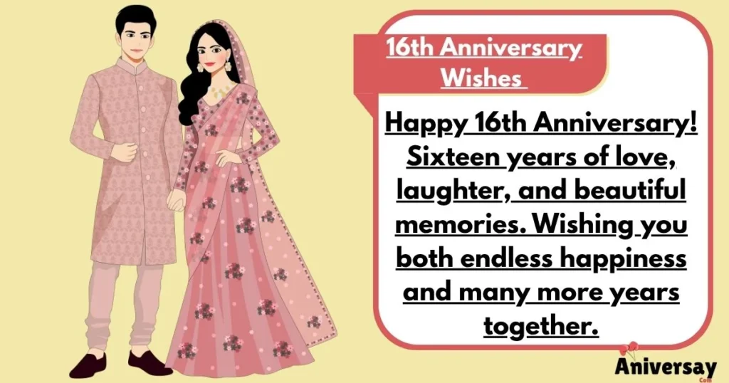 16th Anniversary Wishes