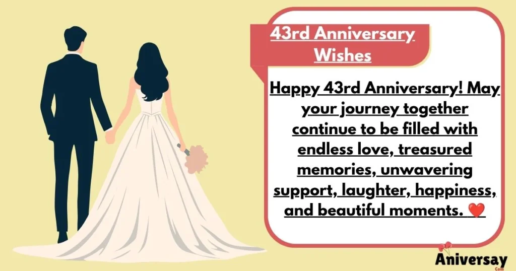 43rd Anniversary Wishes