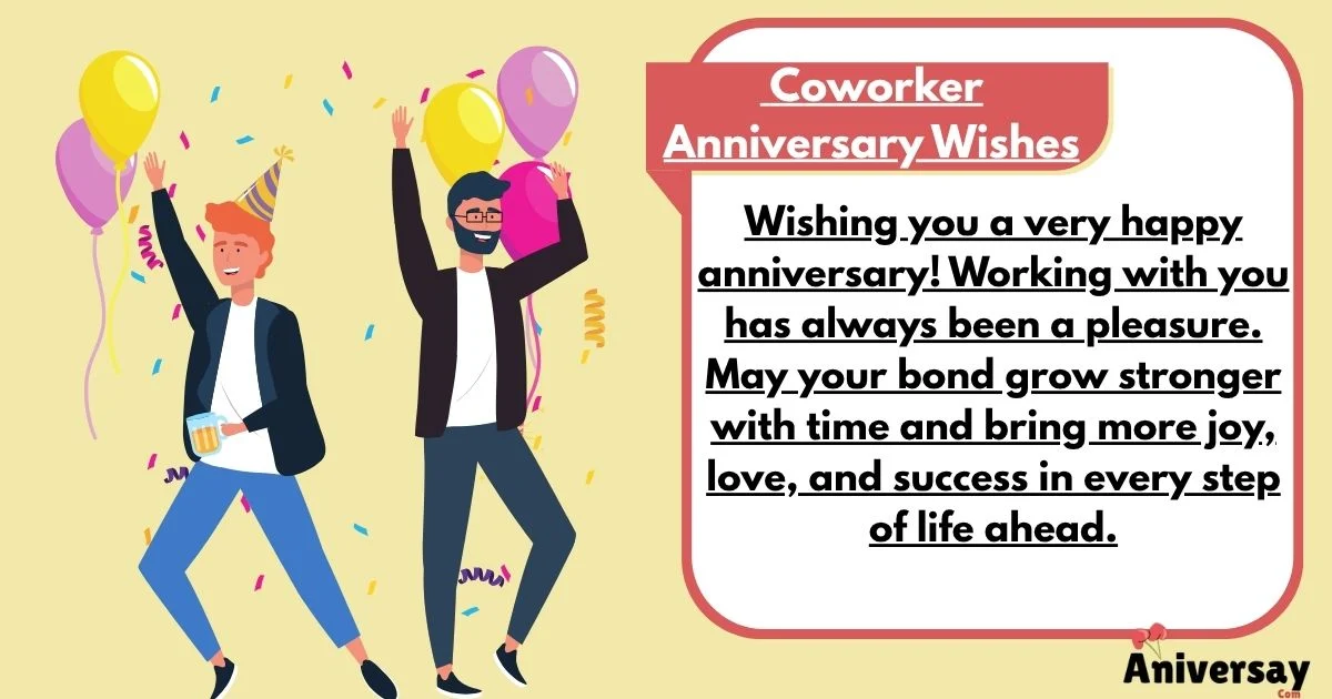 Coworker Anniversary Wishes