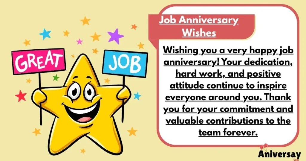 Job Anniversary Wishes