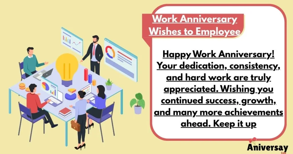 Work Anniversary Wishes To Employee