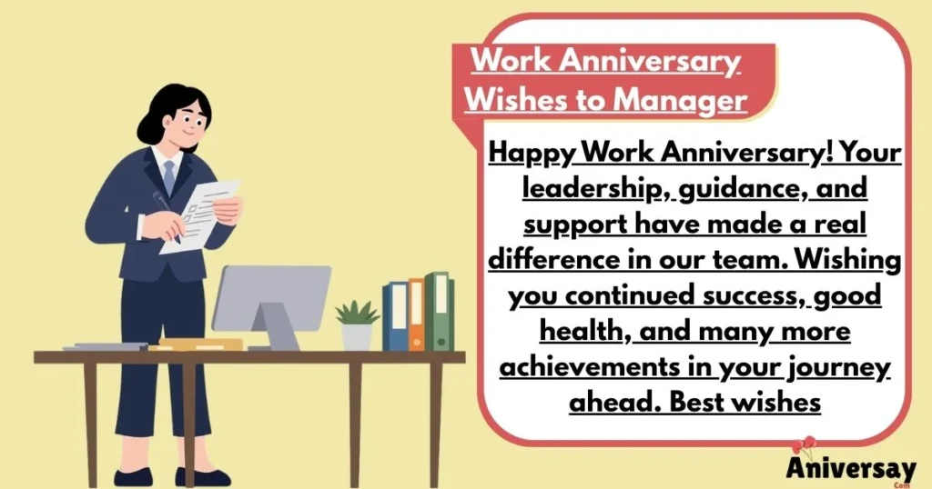 Work Anniversary Wishes To Manager